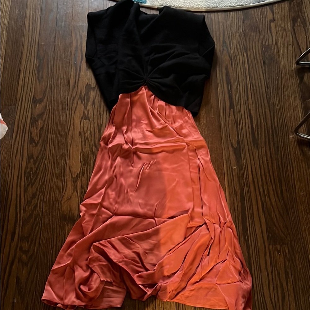 Anthropologie 2 piece sweater  Black and Coral Dress S Small